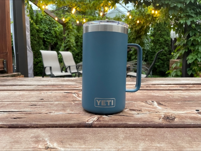 New Yeti 24 oz. Rambler Mug comparison with regular mug 